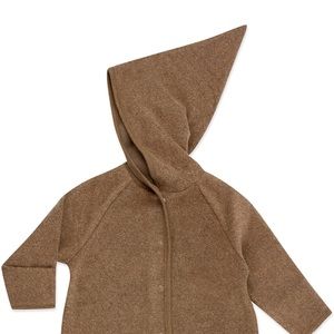 Zutano Cozie Fleece Baby One-Piece Elf Romper with Hood 6 Months 
Like NEW